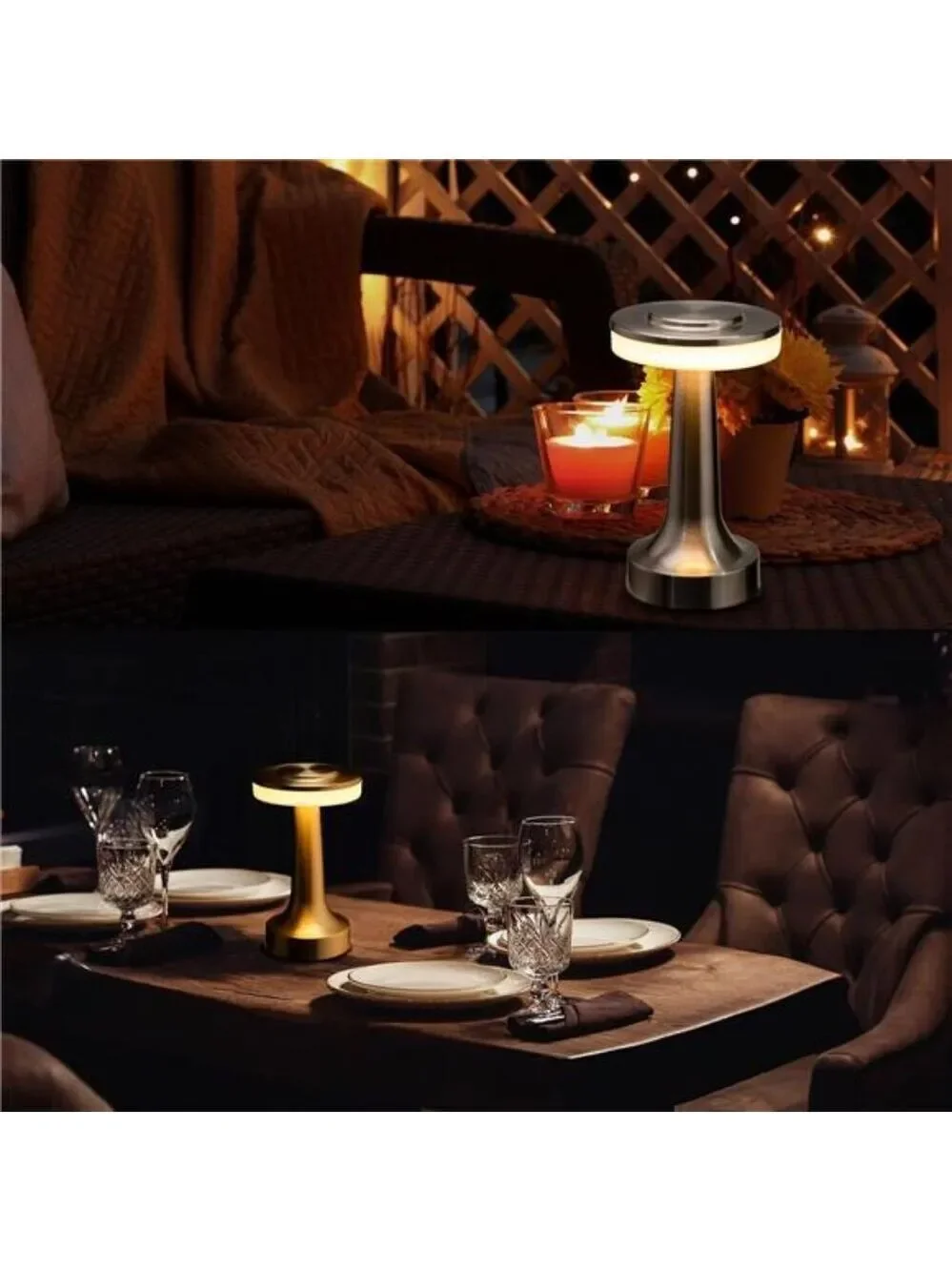Portable LED Table Lamp Touch Sensor Dimmable Rechargeable Night Light Gold